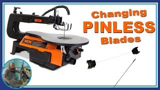 Changing Pinless Blades on the Wen Scroll Saw [upl. by Milurd830]