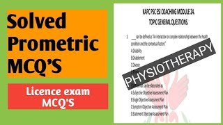 Solved Prometric Exam MCQS for Physiotherapists Dhahaadmohqchpsle [upl. by Dihsar]