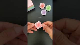 Sticky note origami rose shorts tutorial Fumiaki Shingu origamirose origami paperrose [upl. by Noguchi]