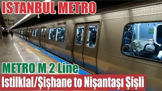 Istanbul 2022  IstilklalŞişhane to Nişantaşı Şişli by Metro M2 Line  Yenikapı Hacıosman Metro [upl. by Noir]