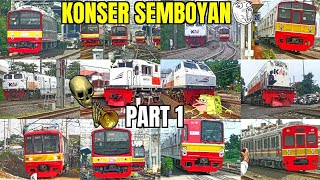 KERETA API Konser KLAKSON Part 1  Kompilasi Semboyan Lokomotif KRL KLB KAIS amp KRD [upl. by Maltz]