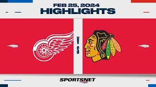 NHL Highlights  Red Wings vs Blackhawks  February 25 2024 [upl. by Berni]