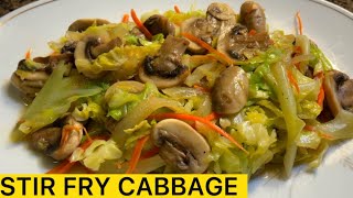 Stir Fry Cabbage with Mushroom and carrot recipe  Healthy weight loss recipe cabbage [upl. by Blane171]