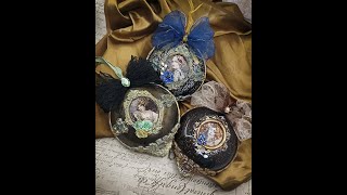 Baroque trio  decoupage medallions  Inspired by Klimt [upl. by Ley630]