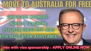 NURSES CHILDCARE WORKERS TEACHERS CHEFS ETC JOBS IN AUSTRALIA WITH VISA SPONSORSHIP  APPLY NOW [upl. by Anaej]