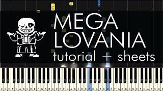 Undertale  Megalovania  Piano Tutorial  Sheets [upl. by Colleen]