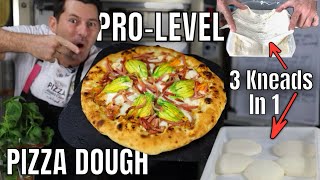 How To Make Pro Level Pizza Dough  For Home⎮3 kneads in 1 [upl. by Docilu]