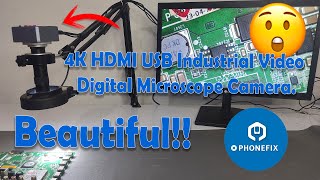 4K HDMI USB Industrial Video Digital Microscope Camera 130X Lens [upl. by Ora181]