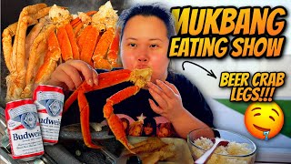 Giant CRAB LEGS SEAFOOD BOIL Mukbang 먹방 Cooking Recipe  Eating Show 20 Minute Easy Recipe [upl. by Xela]