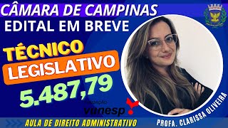 01  Concurso Câmara Municipal de Campinas  Técnico Legislativo  Conhecimentos Específicos [upl. by Race]