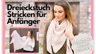 Dreieckstuch stricken Anleitung für Anfänger DIY [upl. by Kcirevam]