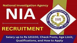 NIA Recruitment 2023 Notification  NIA New Vacancy 2023  NIA Cyber Forensic Examiner Bharti 2023 [upl. by Chadburn31]