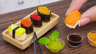 Making the Miniature Sushi at Home  Amazing Tiny Japanese Street Food by Miniature Cooking [upl. by Jagir]