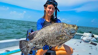 SPEARFISHING Tripletail SpearCOOK [upl. by Eissim]