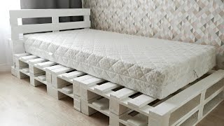 How To Make A Pallet Bed Frame  DIY Simple Bed From Pallets  How To Save Money [upl. by Ynnel]