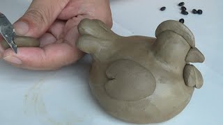 MOST SIMPLE WAY to make chicken out of CLAY [upl. by Paynter126]