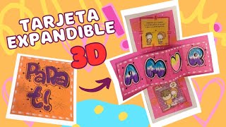 ❤️ Cómo hacer una TARJETA EXPANDIBLE 3D ❤️  Hola Paola [upl. by Ibbor]