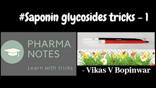 SAPONIN GLYCOSIDES WITH TRICKS1  RRB PHARMACIST EXAM  GPAT  ESIC  PART53 [upl. by Abdulla]