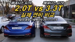 카미디어 제네시스 G70 20T 33T 실제 연비 비교 [upl. by Pantia120]