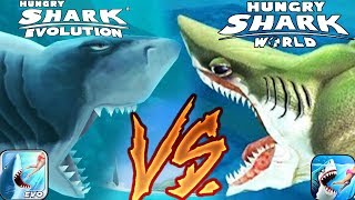 Hungry Shark Evolution VS Hungry Shark World [upl. by Haneekas]