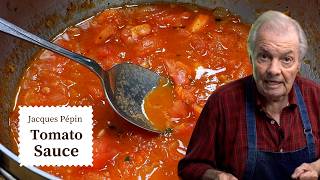 How to Make the Freshest Tomato Sauce  Jacques Pépin Cooking at Home  KQED [upl. by Kcod]