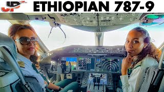 Ethiopian Boeing 787 Cockpit Across Africa quotGirl Powerquot [upl. by Casavant534]