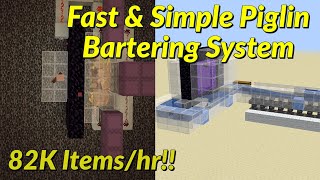 Simple Piglin Bartering System w Overworld Storage Tutorial 82K itemshr  Minecraft 117 [upl. by Atem325]