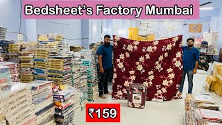 Bedsheet’s Factory In Mumbai  ₹159 Se Bedsheet’s Wholesale Market [upl. by Delmar]