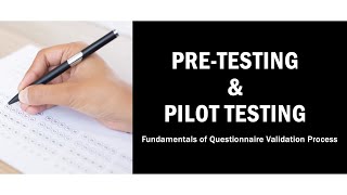 How to do pre testing and pilot testing of Questionnaire in research [upl. by Arriat955]