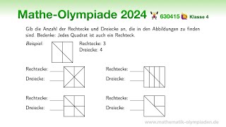 630415 🏋️‍♀️ MathematikOlympiade 2024 🏋️‍♀️ Klasse 4  Aufgabe 5  Wie viele Dreiecke siehst du [upl. by Aehtela586]