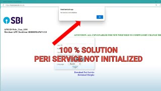 SBI NEW UPDATE  Peri Service Not Initialized Solution  Peri service New update [upl. by Anaerb93]