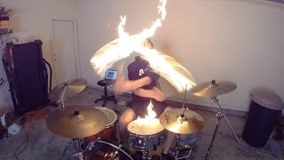 Burn  Drum Cover with Fire Sticks  Ellie Goulding  Drumming With Fire Brit Awards 2014 song [upl. by Melony]