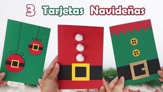 3 TARJETAS NAVIDEÑAS FÁCILES🎄 [upl. by Christalle]