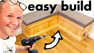 How to build BENCH SEAT with STORAGE Easy Lshape seating [upl. by Norret893]