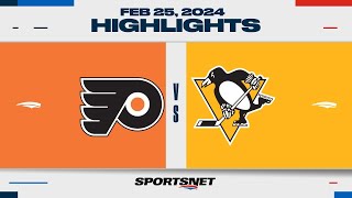 NHL Highlights  Flyers Penguins  February 25 2024 [upl. by Aisena]