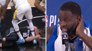 I guess leg grabs are ok  Draymond Green on getting ejected for stepping on Sabonis  NBA on ESPN [upl. by Amaryl]