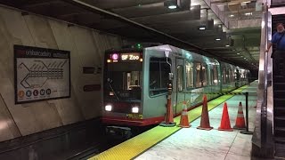 MUNI Metro HD 60fps Breda Light Rail Trains  Embarcadero Station 72215 [upl. by Eeryt]