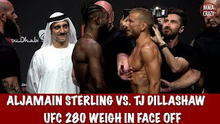 UFC 280 Aljamain Sterling vs TJ Dillashaw Weigh in face off [upl. by Thomson]