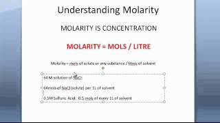 Understanding Molarity chem amp bio Introduction [upl. by Dannye]