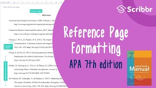 APA 7th Edition Formatting the APA Reference Page  Scribbr 🎓 [upl. by Abdul]