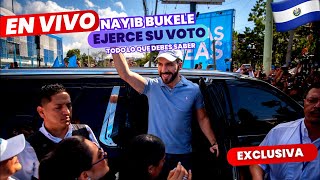 ENVIVO NAYIB BUKELE llega a VOTAR LOCURA total en EL SALVADOR 2024 elecciones alcaldes [upl. by Saied]