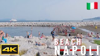 Napoli 4K Beach Walk  Walking Tour  Naples Italy [upl. by Nrubyar]