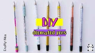 How to decorate a pen Easy DIY back to school supplies Crafty Nica [upl. by Daryle]