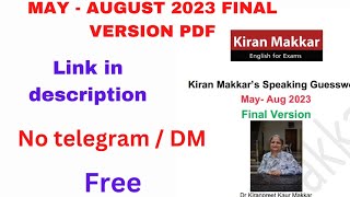 Makkar final version speaking pdf may to August 2023  makkar speaking pdf may to August 2023 [upl. by Greenfield]