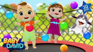 Jump Jump Jump Trampoline Song  more Kids Songs amp Nursery Rhymes  Baby David [upl. by Amsa]