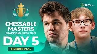 Magnus v Prodigy Sensation Denis Ian Alireza amp Co In Losers Bracket Chessable Masters 2024 Day 5 [upl. by Kcaj]