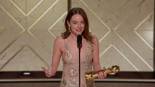 Emma Stone Wins Best Female Actor – Motion Picture MusicalComedy I 81st Annual Golden Globes [upl. by Atnauq]