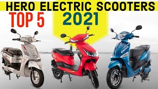 Top 5 Best Hero Electric Scooters in India 2021 [upl. by Aronid]