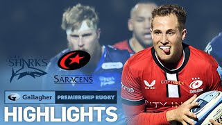 Sale Sharks v Saracens  HIGHLIGHTS  Two Tries Decide Close Affair  Gallagher Premiership 202122 [upl. by Artkele960]