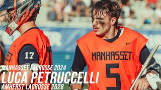 Luca Petruccelli Manhasset Lacrosse Highlights  Class of 2024  Amherst 28 4K UHD [upl. by Assiruam474]